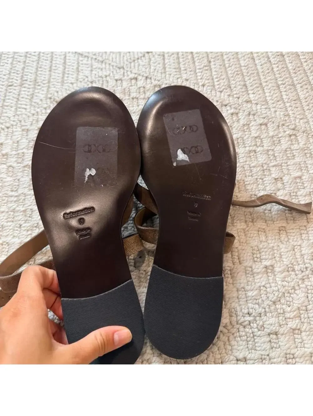 Reformation Jane Flat Sandal in Farro Suede
